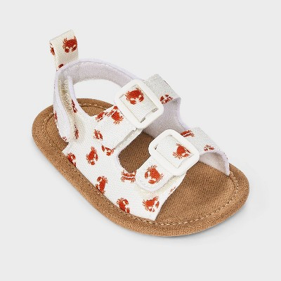 Baby Crab Sandals - Cloud Island™ Cream/Red 9-12M | Target