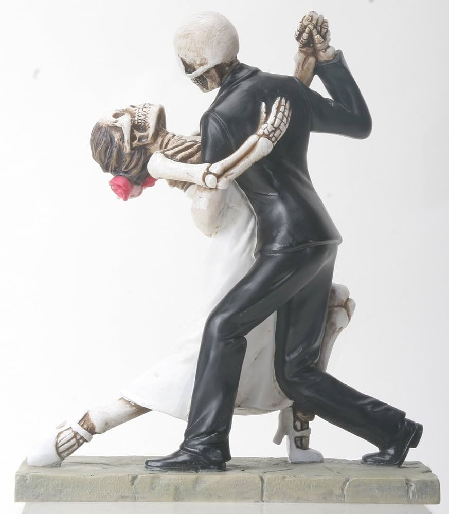 YTC Skeleton Face Wedding Couple in Dancing Position Statue Figurine | Amazon (US)