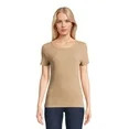 Time and Tru Women’s Rib Tee with Short Sleeves, Available in 1-Pack, Sizes XS-XXXL | Walmart (US)