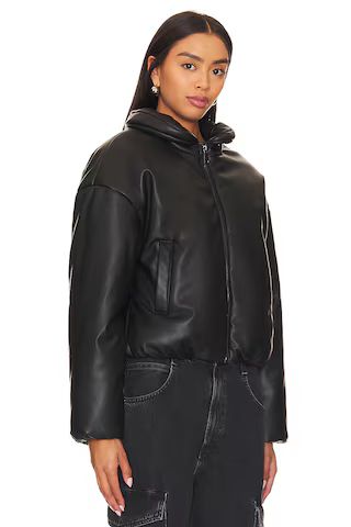 Stratton Faux Leather Jacket in Black | Revolve Clothing (Global)
