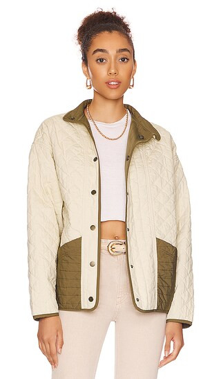 Madison Reverse Jacket in White & Khaki | Revolve Clothing (Global)