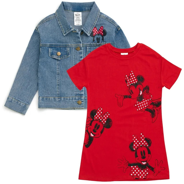 Disney Minnie Mouse Little Girls Jacket and Dress Toddler to Big Kid | Walmart (US)