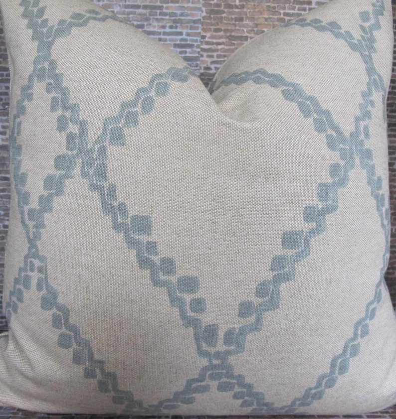 Designer Pillow Cover, LFMDA Light Blue | Etsy (US)