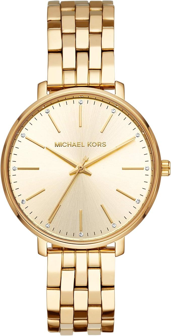 Michael Kors Women's Pyper Three-Hand Gold-Tone Stainless Steel Bracelet Watch (Model: MK3898) | Amazon (US)