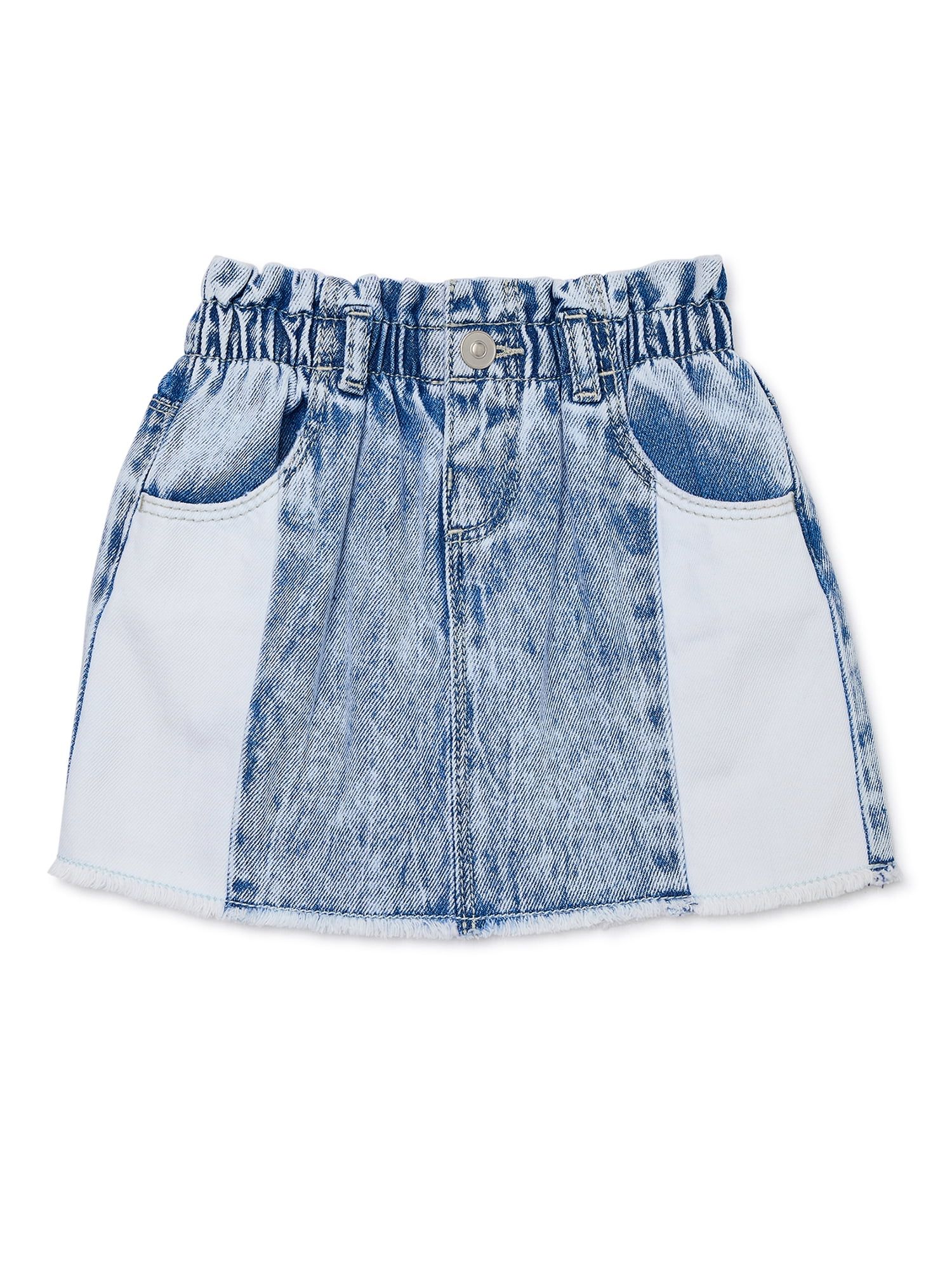 Wonder Nation Toddler Girls Colorblock Denim Skort, 12 Months-5T | Walmart (US)