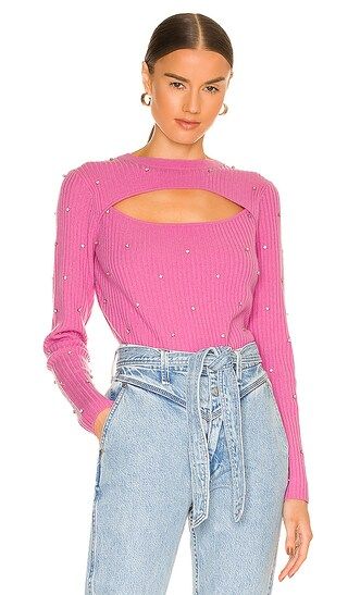 Lisa Crystal Sweater in Candy Pink | Revolve Clothing (Global)