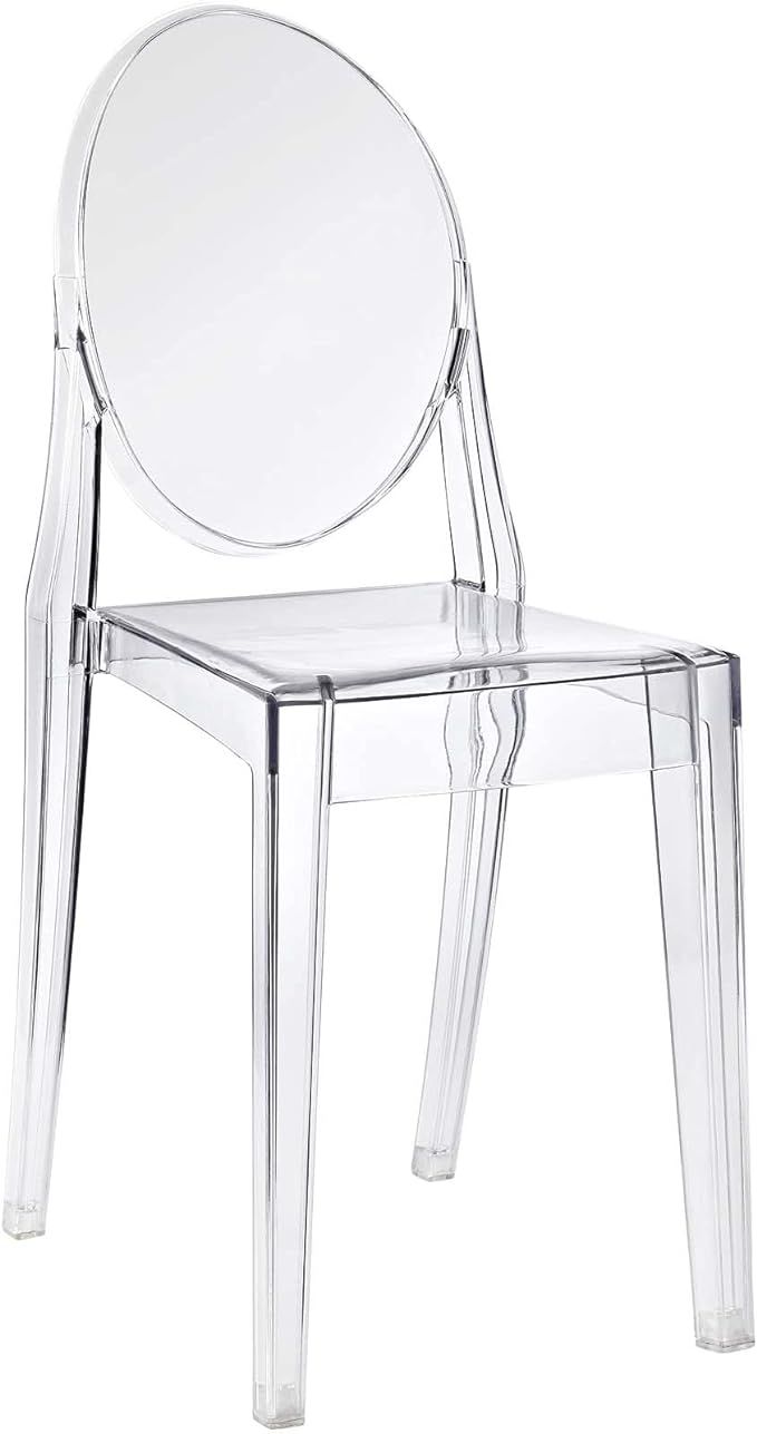 Modway Casper Modern Acrylic Stacking Kitchen and Dining Room Chair in Clear - Fully Assembled | Amazon (US)
