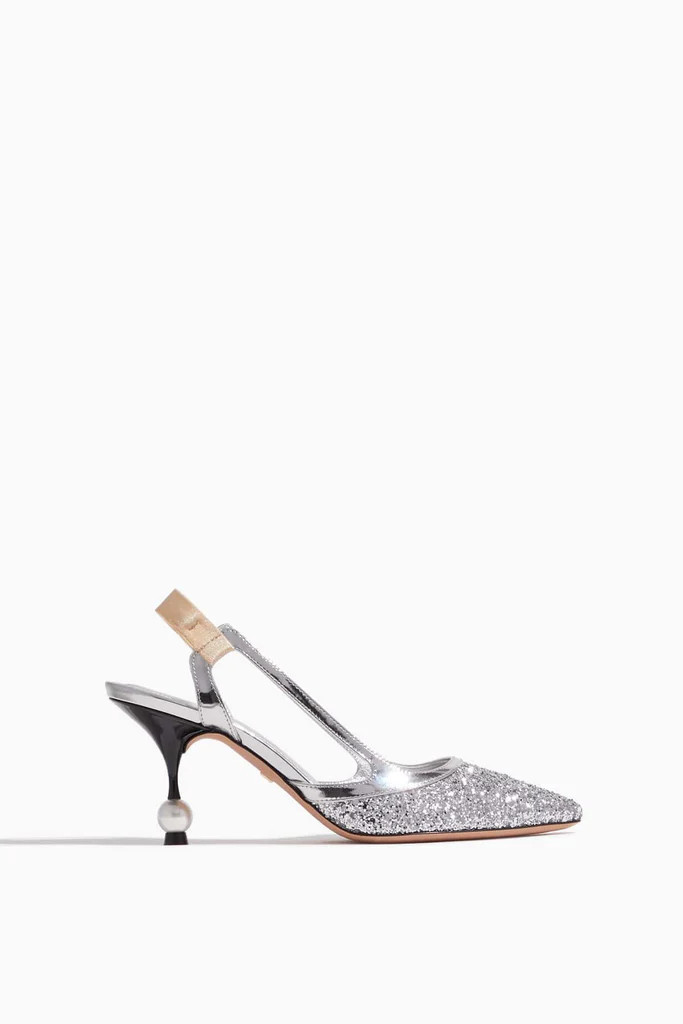 Pear Slingback Pump in Silver | Hampden Clothing