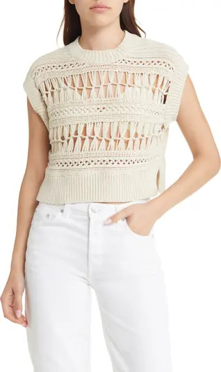 Rafaela Open Stitch Crop Sweater Tank | Nordstrom