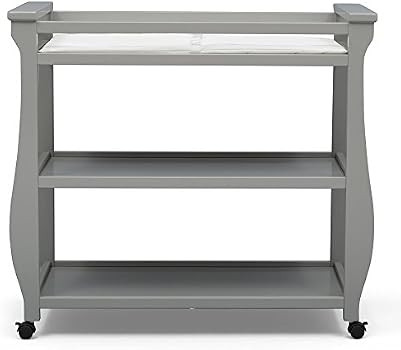 Delta Children Lancaster Changing Table with Wheels and Changing Pad, Grey | Amazon (US)