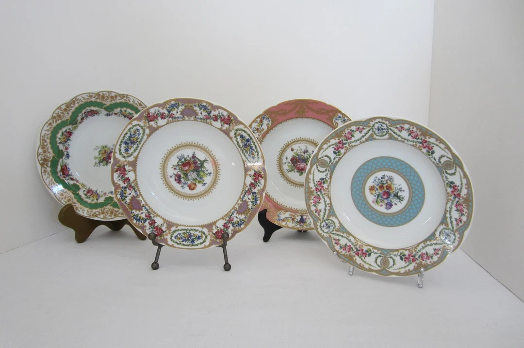 1-pc Sevres Soup Bowl by Sadek • Choice of 4 Colors Rimmed Individual Place Bowls • Vintage G... | Etsy (US)