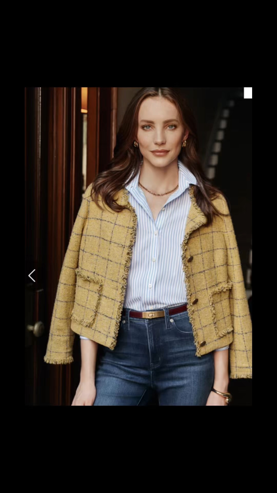 A beautiful fall wool blazer that comes in mustard and navy - in a window pane print. I love this because it’s so versatile and works for day into night. 

#LTKSeasonal