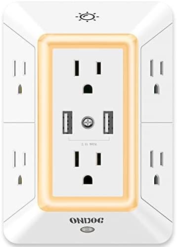 Multi Plug Outlet, Outlet Expanders, ONDOG Surge Protector with 6-Outlet Extender and 2 USB Ports... | Amazon (US)