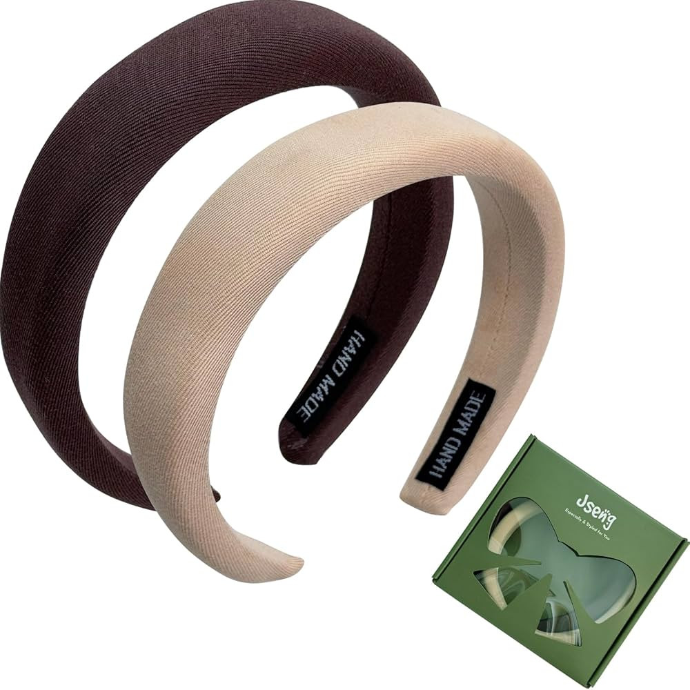 Jseng 2Packs Knotted Headbands for Women - Neutral Toned Padded Headbands- Wide Headbands Thick H... | Amazon (US)