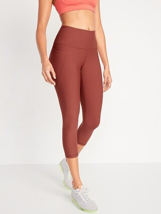 High-Waisted PowerSoft Side-Pocket Crop Leggings for Women | Old Navy (US)