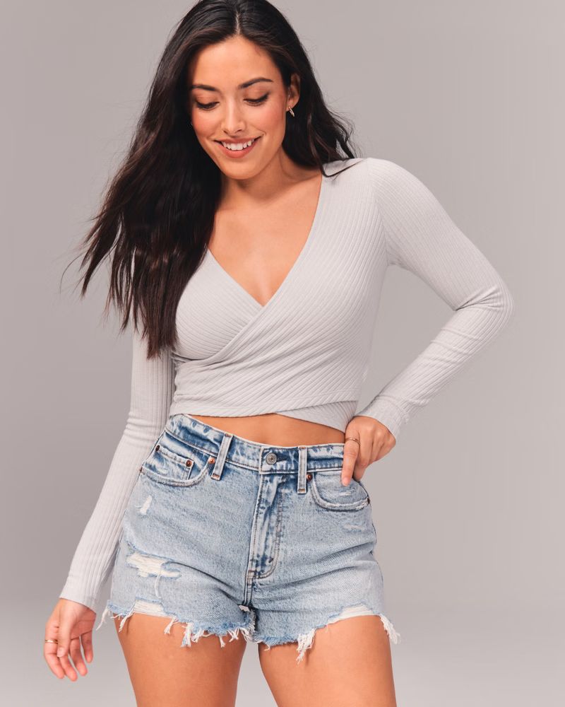 Curve Love High Rise Mom Shorts | Abercrombie & Fitch (US)