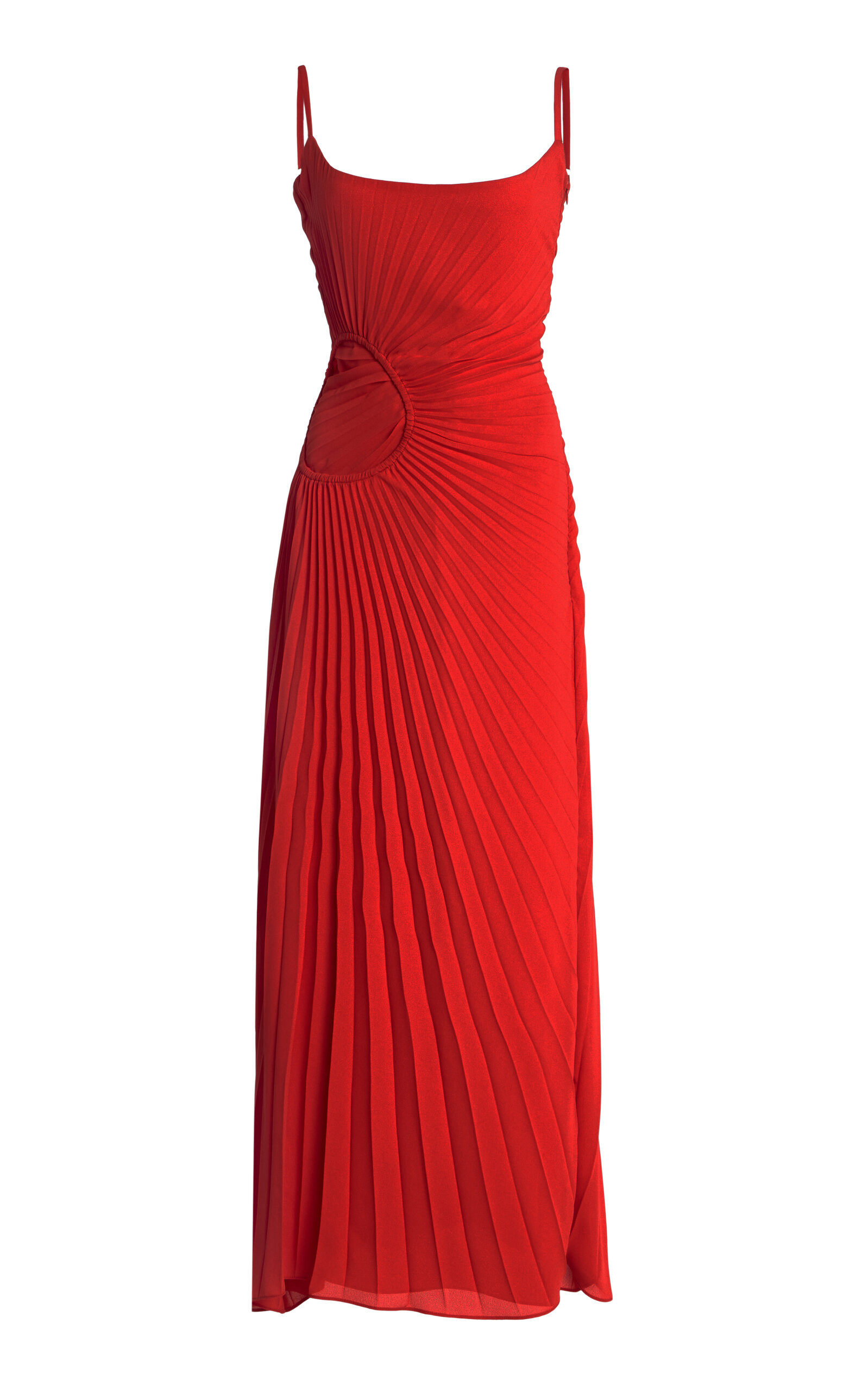 GEORGIA HARDINGE - Tide Pleated Georgette Maxi Dress - Red - UK 12 - Moda Operandi | Moda Operandi (Global)