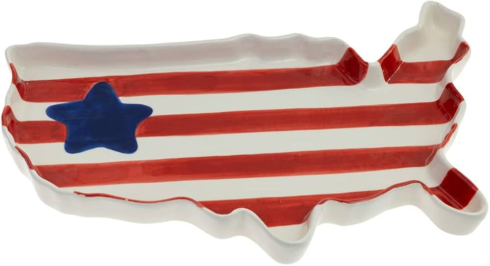 Boston International Serving Platter Patriotic Americana 4th of July Ceramic Tableware, 12 x 7.5-... | Amazon (US)