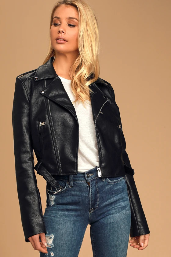Off The Edge Black Vegan Leather Moto Jacket | Lulus (US)