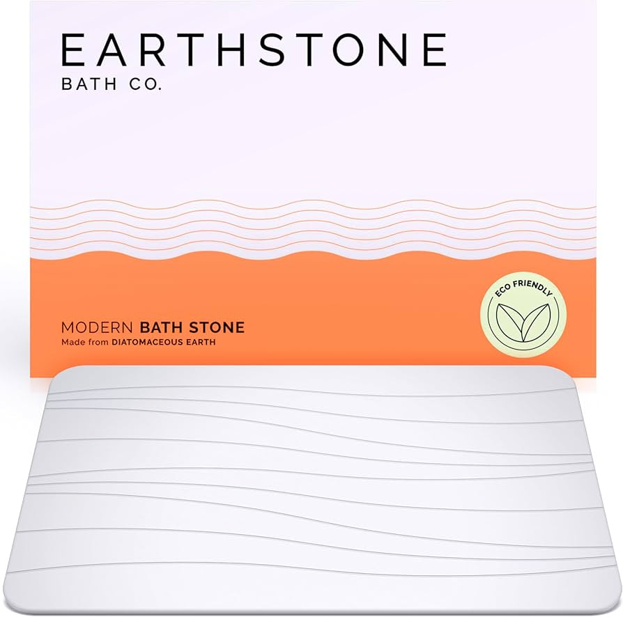 EARTHSTONE - Stone Bath Mat, Natural Stone Bathroom Mat, Ultra-Absorbent Diatomite Stone Bath Mat... | Amazon (US)