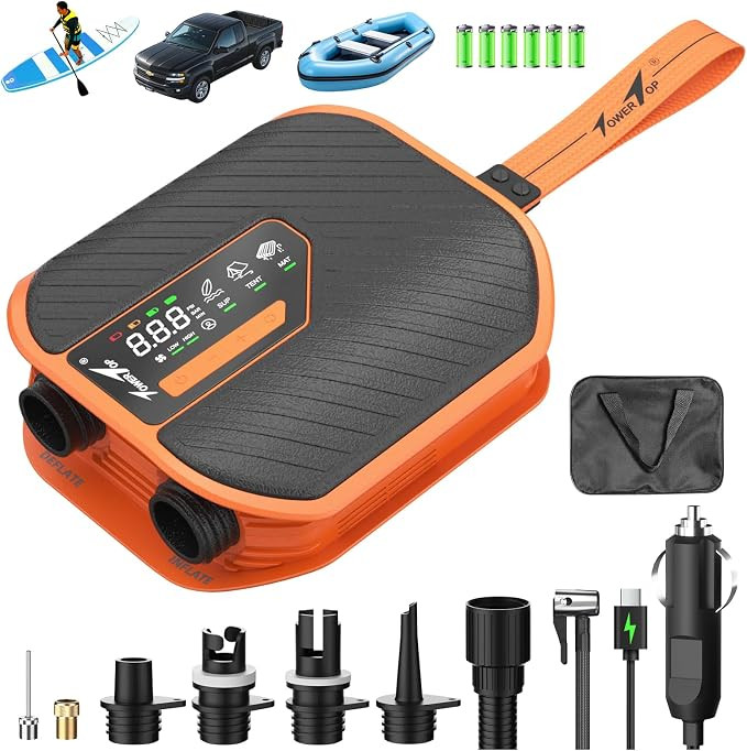 Electric Paddle Board Pump: 10500mAh Rechargeable Car/SUP Pump, 50PSI Paddleboard Pump, 12V DC Du... | Amazon (US)