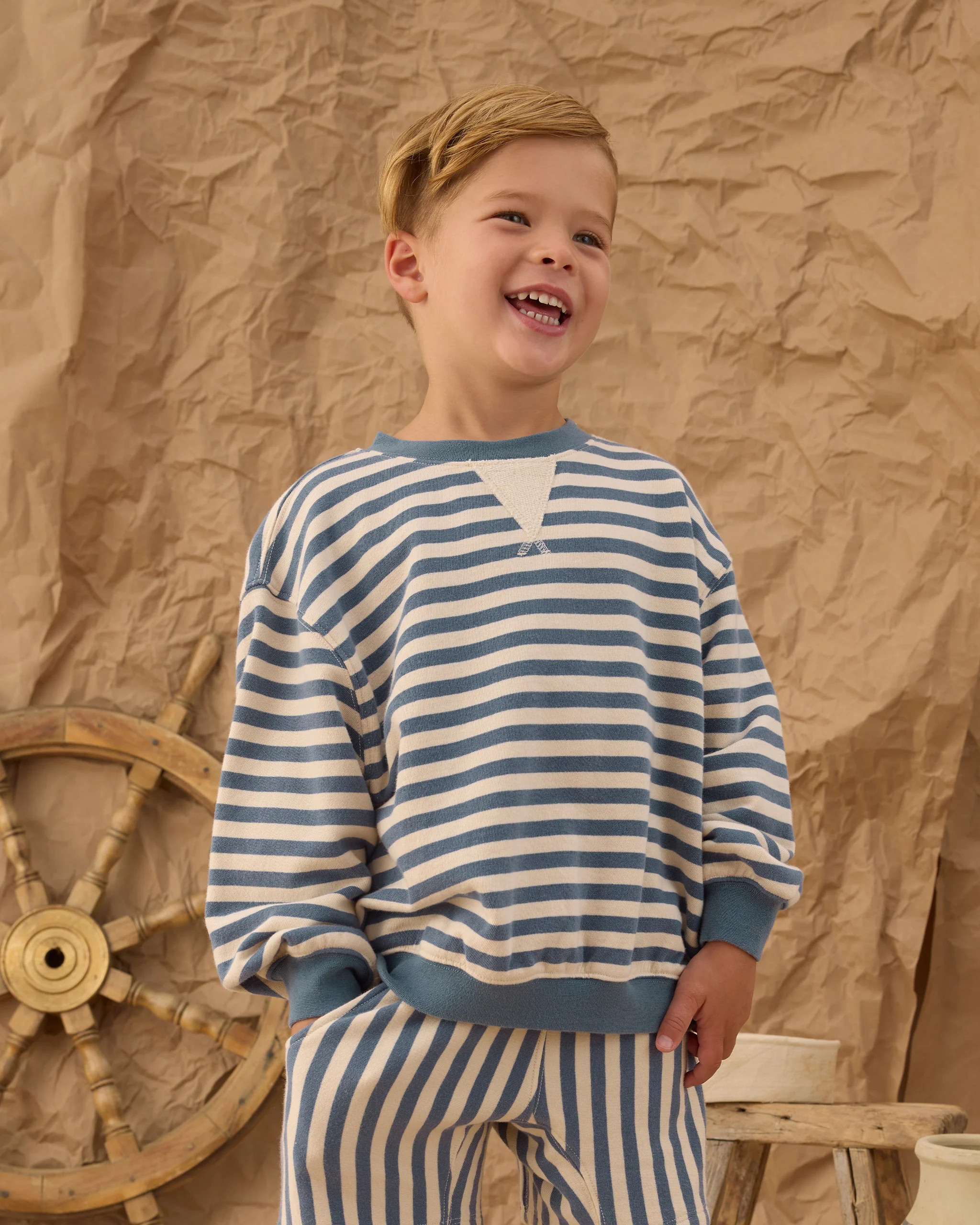 Relaxed Short Marine Stripe | Rylee + Cru