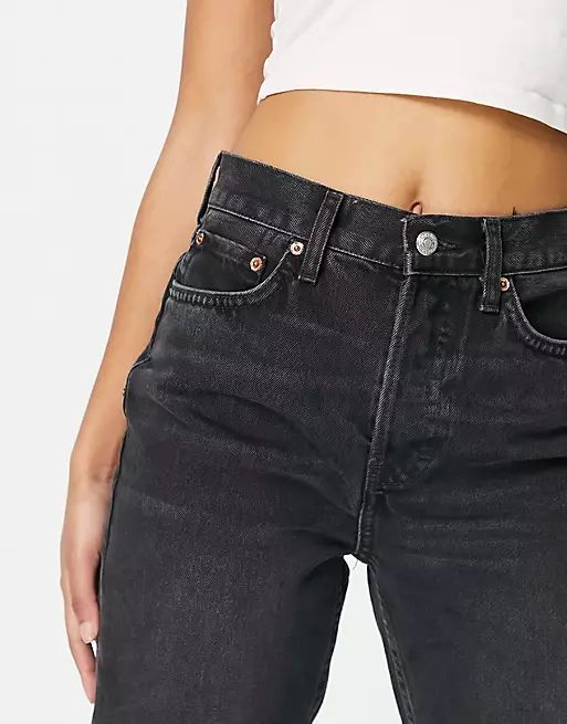 Topshop dad recycled cotton blend jeans in black | ASOS (Global)