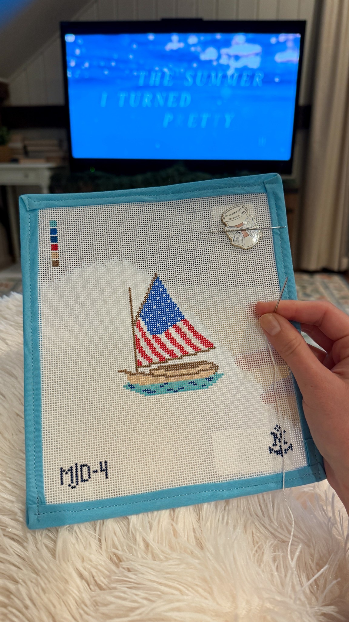 Needlepoint WIP! I got this canvas from Seaglass & Linen in Niantic CT but it's made by Morgan Julia Designs! 🇺🇸🌊🤍 I picked up the below two as well! 🦞

Needlepoint / needlepoint canvas / needlepoint project / needlepoint work in progress / needlepoint beginner / coastal grandmother / coastal granddaughter / american flag 

#LTKHome #LTKSeasonal #LTKTravel