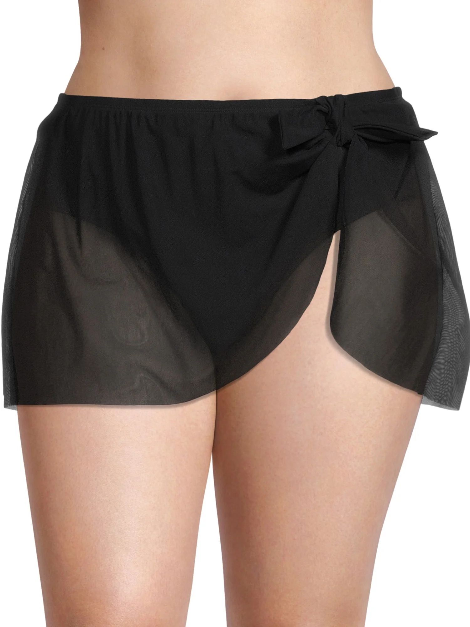 Time and Tru Women's and Women's Plus Mesh Tie Side Skirt Swim Bottom - Walmart.com | Walmart (US)