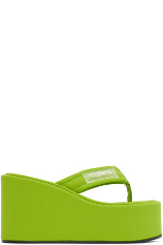Green Wedge Sandals | SSENSE