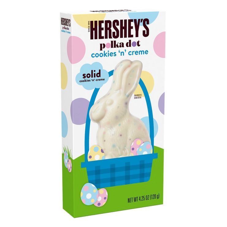 Hershey's Easter Polka Dot Solid Cookies 'n' Creme Bunny - 4.25oz | Target