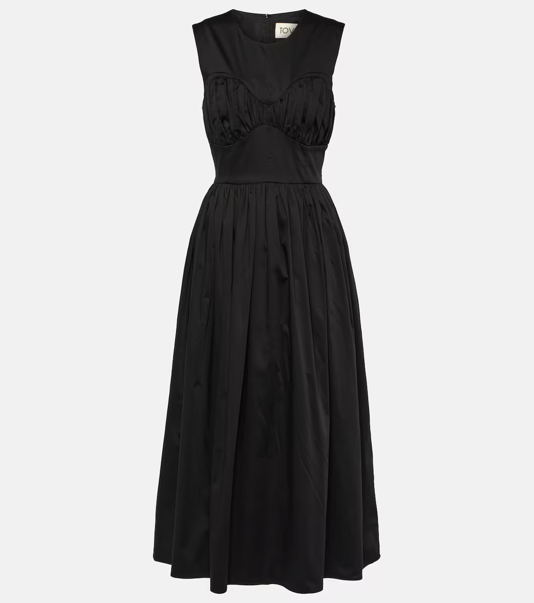 Delphine gathered cotton-blend midi dress | Mytheresa (INTL)