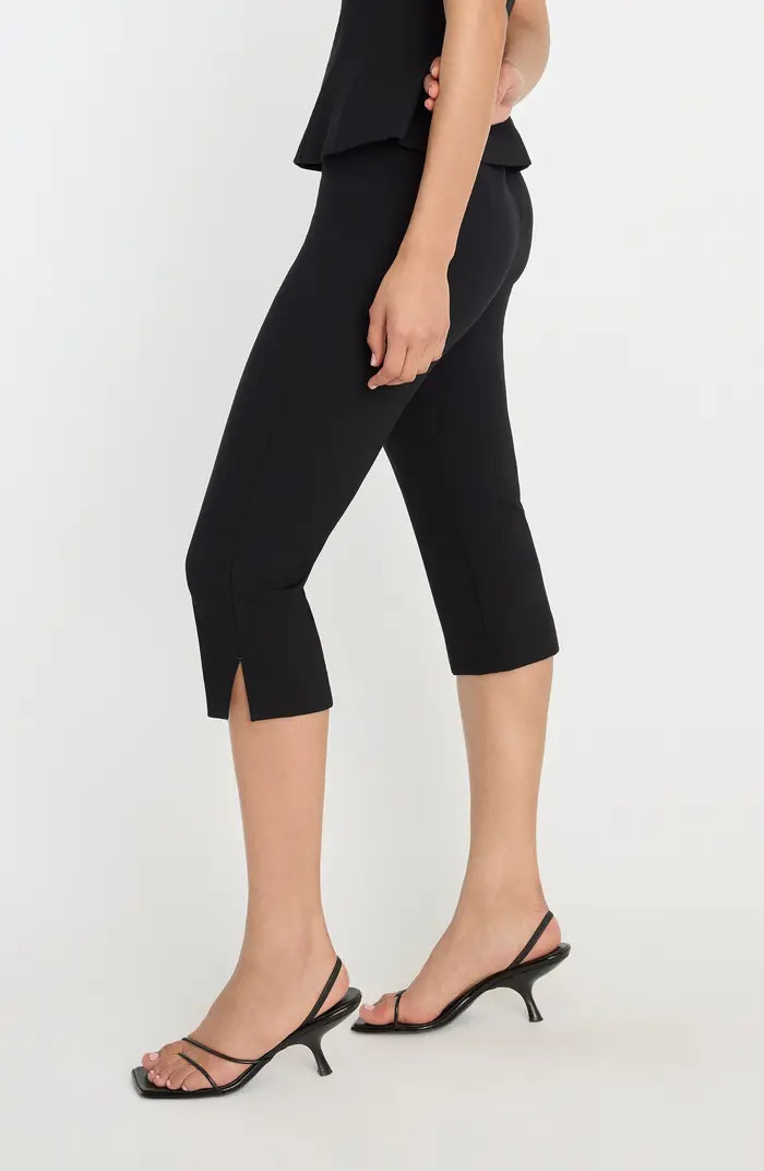 Good American Soft Stretch Pull-On Ponte Capris | Nordstrom | Nordstrom