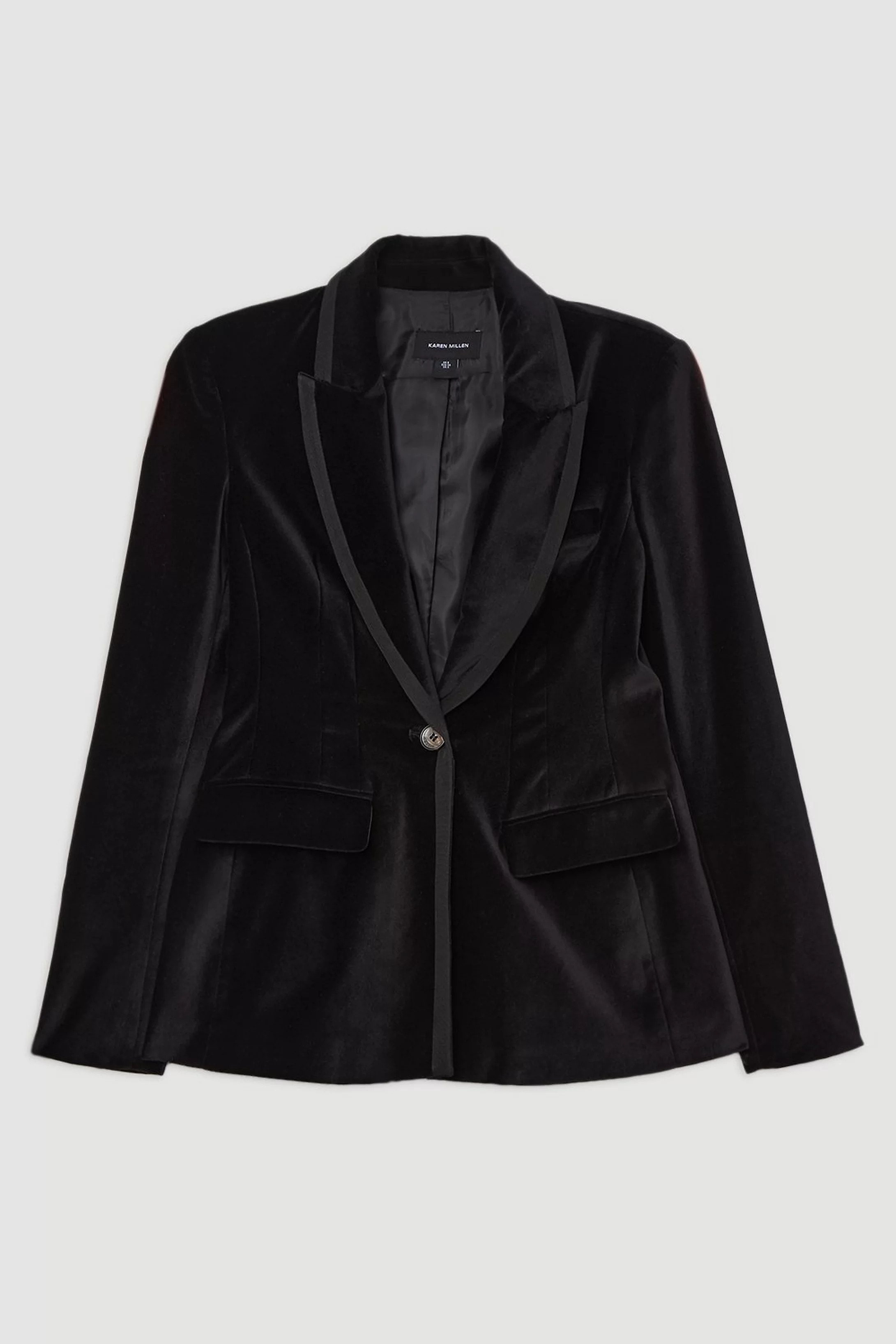 Velvet Grois Grain Tailored Blazer | Karen Millen | Karen Millen UK + IE + DE + NL