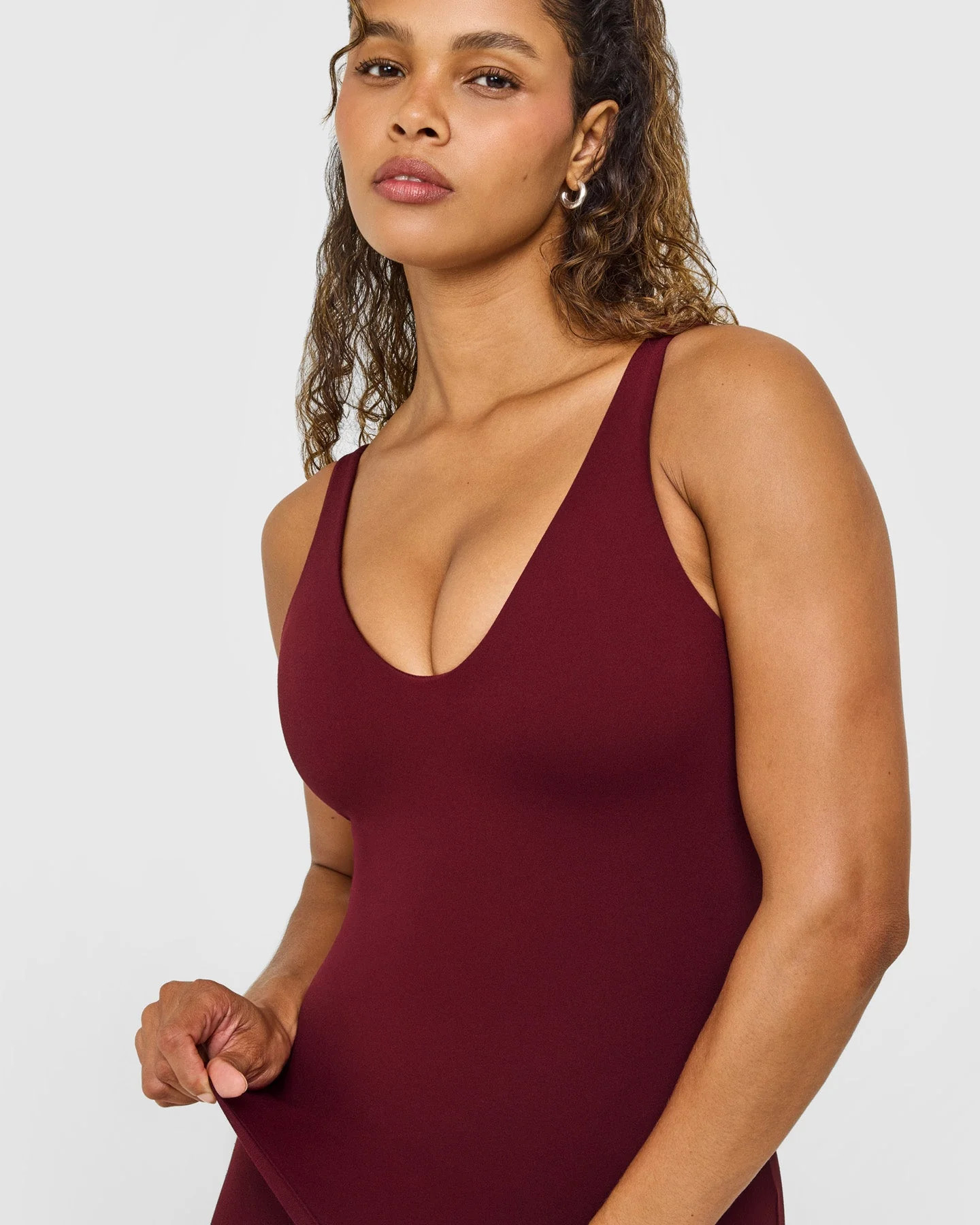 SoftMotion™ Scoop Neck Tank Top with White Logo 
 Light Rosewood | Oner Active (UK / US)