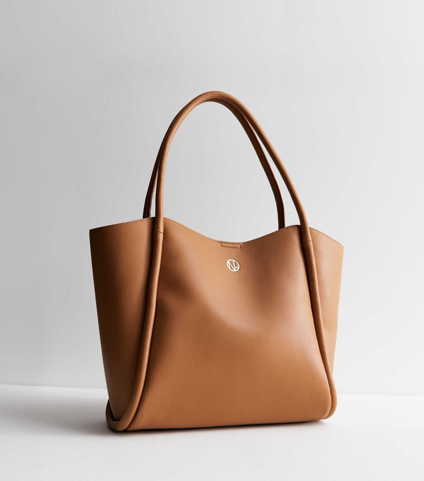 Tan Leather-Look Rolled Seam Tote Bag | New Look | New Look (UK)