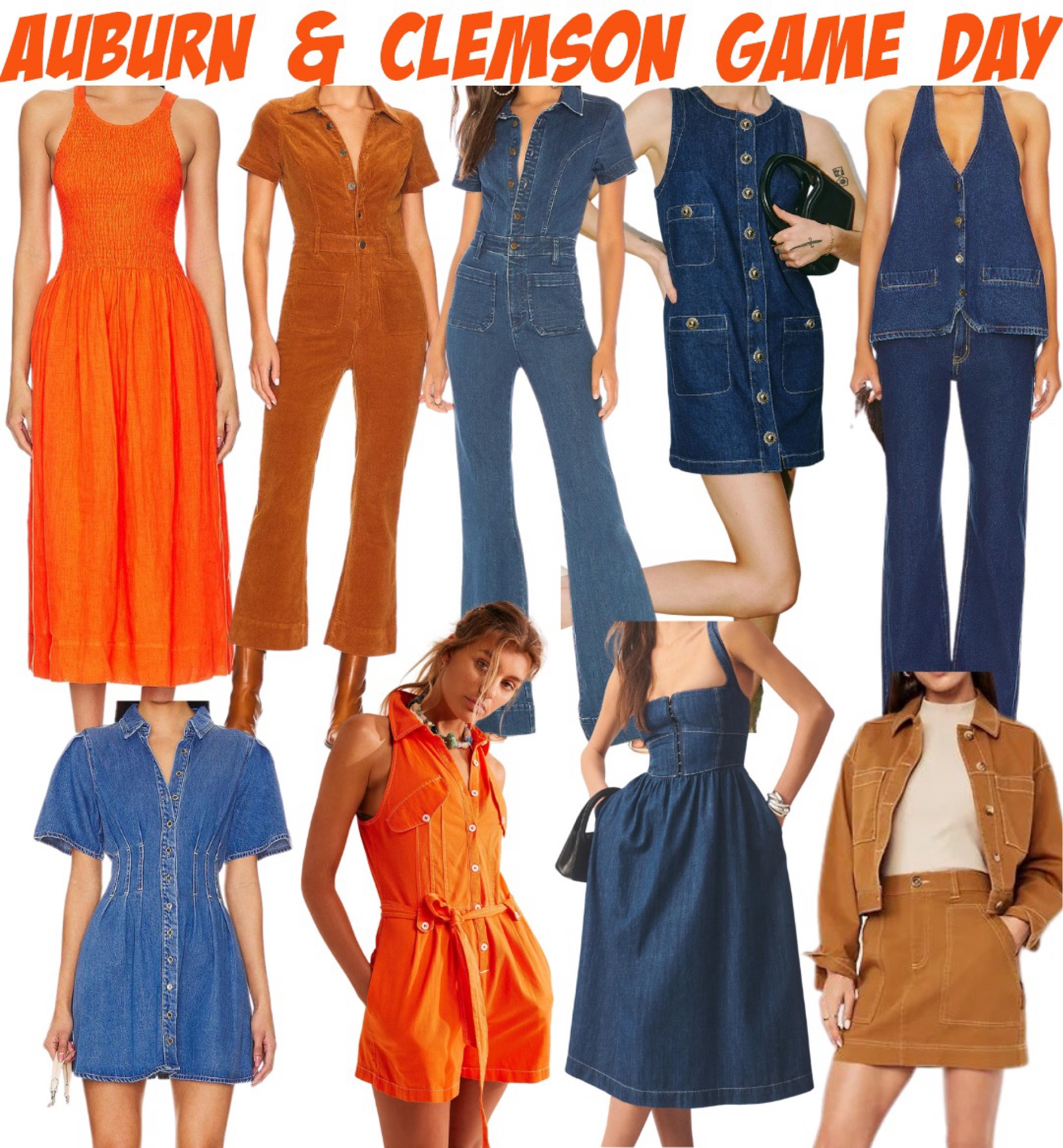 Our game day outfit inspo for Clemson and Auburn! 💙🧡 