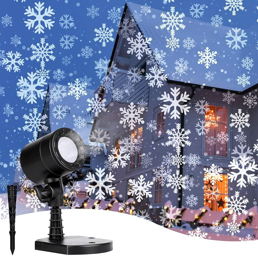 Christmas Snowflake Projector Lights Outdoor, Led Rotating Snowfall Show Lights Waterproof Landsc... | Amazon (US)