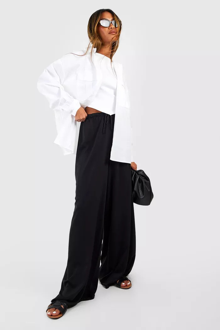 Wide Fit Floaty Trousers | Boohoo.com (UK & IE)