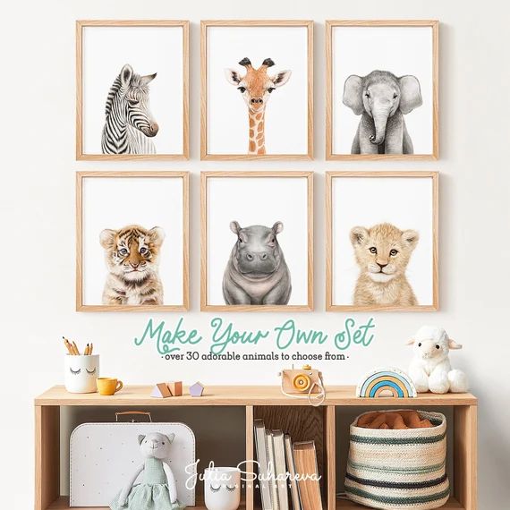 CUSTOM Safari Baby Animal Prints for Nursery Decor Baby Room | Etsy | Etsy (US)