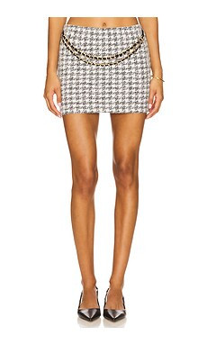 MAJORELLE Moira Mini Skirt in Black & White Houndstooth from Revolve.com | Revolve Clothing (Global)