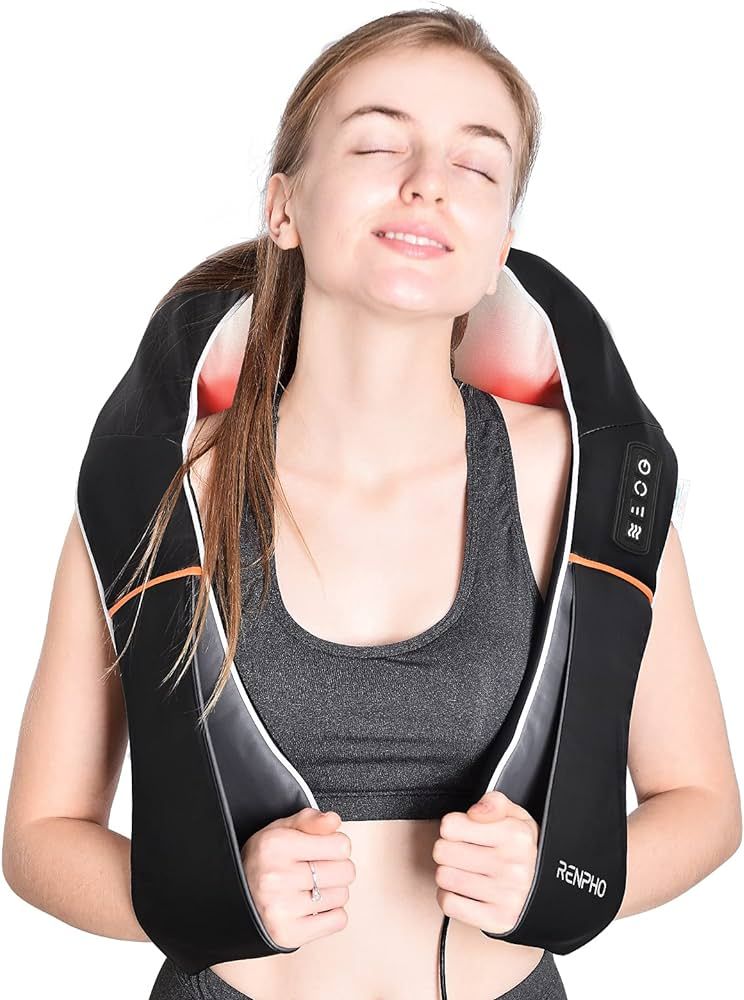 RENPHO Shiatsu Neck and Shoulder Back Massager with Heat, Electric Deep Tissue 3D Kneading Massag... | Amazon (US)
