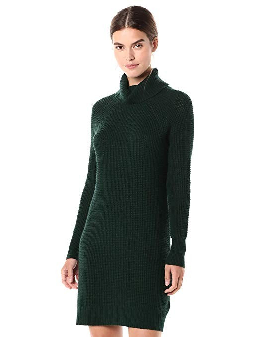 Amazon Brand - Daily Ritual Women's Wool Blend Turtleneck Sweater Dress | Amazon (US)