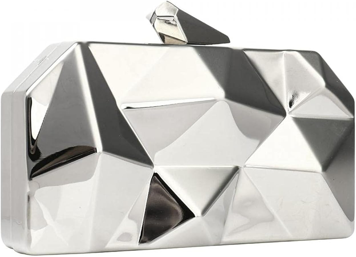 YYW Women Geometric Lattice Pattern Metal Evening Bag Party Wedding Bridal Prom Purse Crossbody B... | Amazon (US)