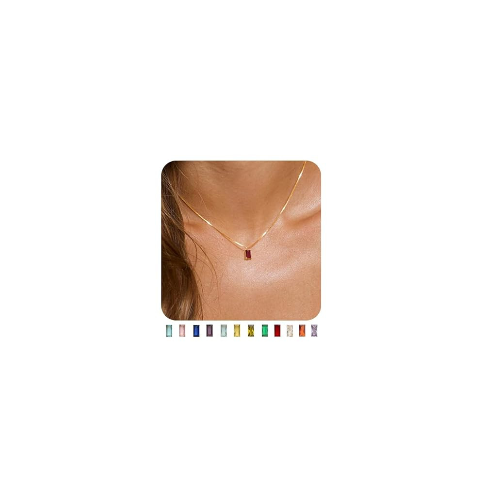 FUNEIA Diamond Necklaces for Women 14K Gold Plated Emerald Birthstone Necklace for Women Mothers ... | Amazon (US)