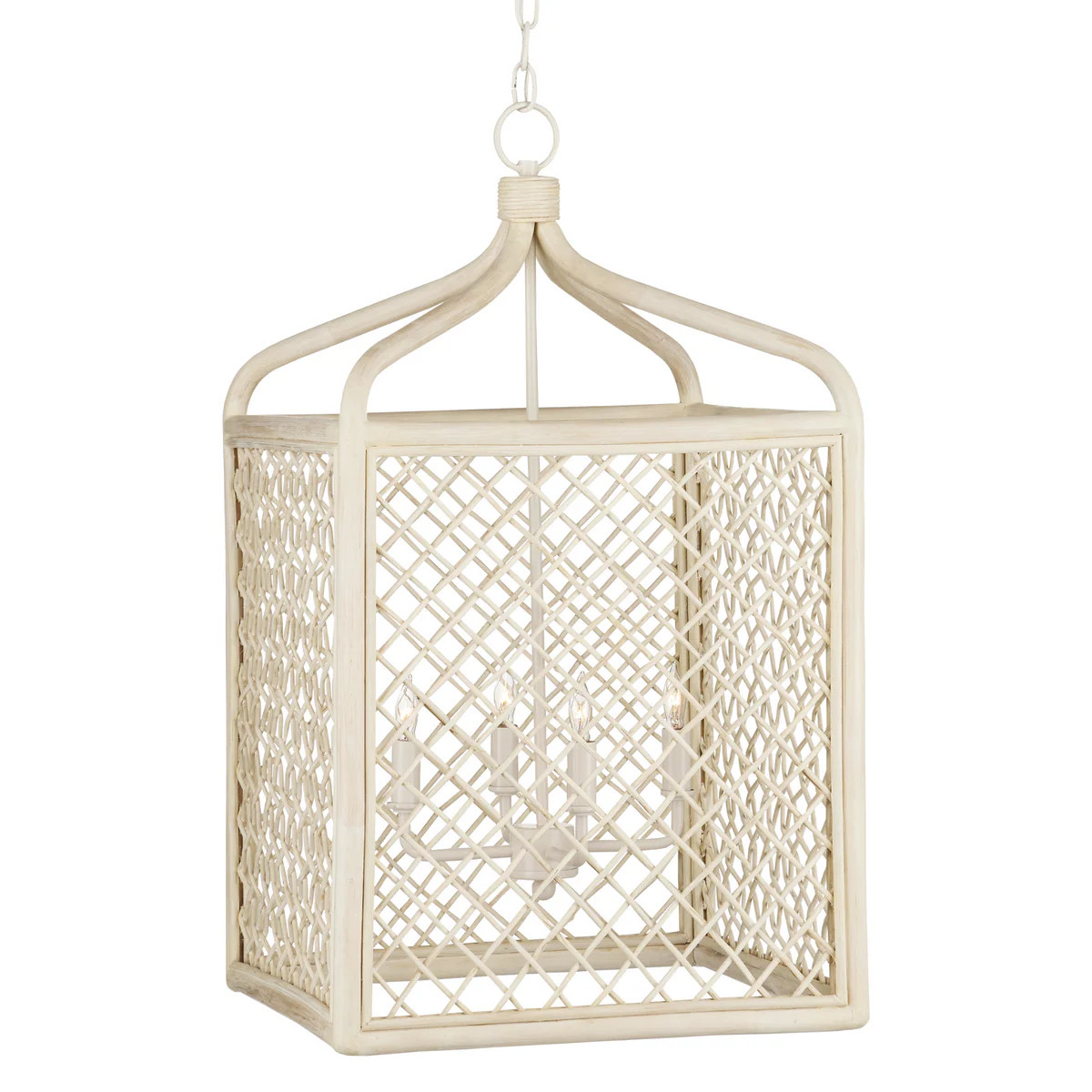 Wanstead Rattan Lantern in Bleached Natural | The Well Appointed House, LLC