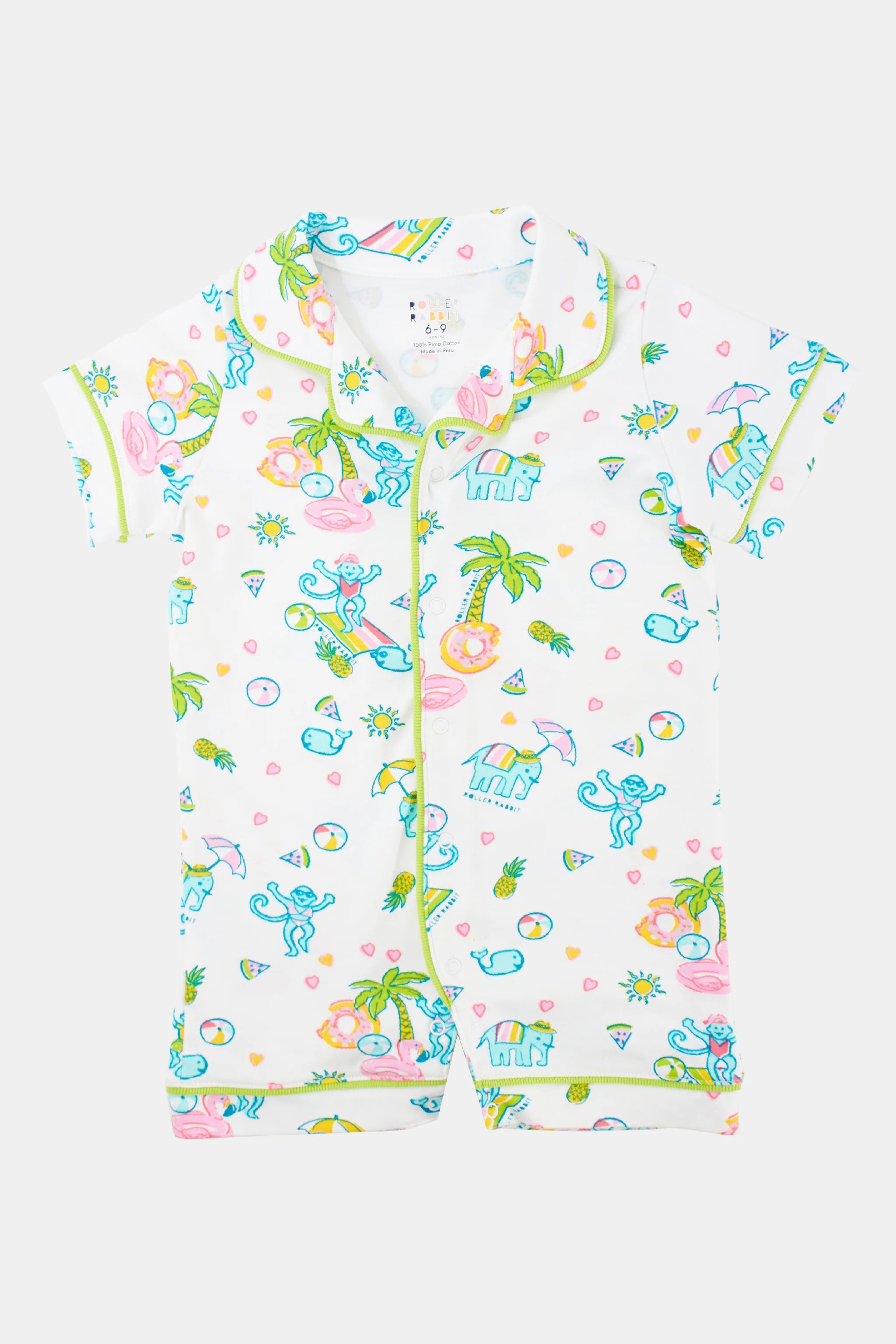 Infant Pool Party Polo Onesie | Roller Rabbit | Roller Rabbit