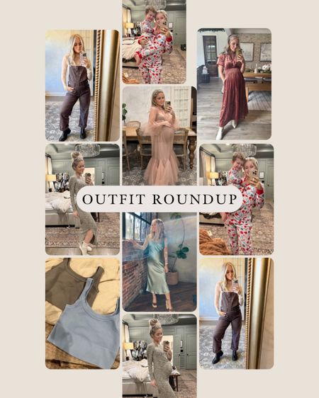 Outfit roundup, dress, free people, overalls 