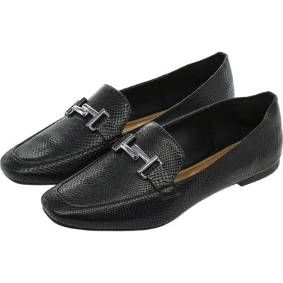 Sapato Feminino Mocassim Donatella Shoes Bico Quadrado Confort Preto | Dafiti (BR)