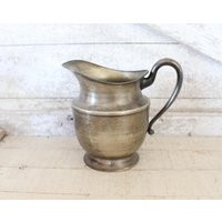 Vintage Aged Silver Pewter Water Pitcher - Vase Country Farmhouse Fancy | Etsy (US)